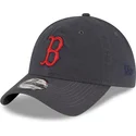 graue-verstellbare-curved-cap-mit-rotem-logo-9twenty-core-classic-der-boston-red-sox-mlb-von-new-era