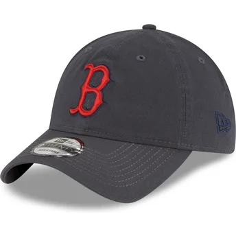 Szara regulowana czapka z zakrzywionym daszkiem z czerwonym logo 9TWENTY Core Classic Boston Red Sox MLB New Era