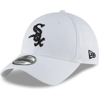 Verstellbare weiße Curved Cap mit schwarzem Logo 9TWENTY Core Classic der Chicago White Sox MLB von New Era