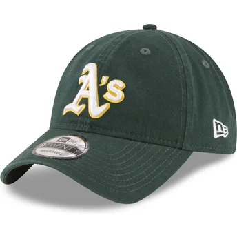 Zielona, regulowana czapka z daszkiem 9TWENTY Core Classic Oakland Athletics MLB od New Era