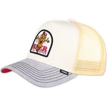 Gorra trucker blanca y gris Food Beer Coffee HFT de Djinns