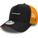 gorra-trucker-negra-y-naranja-9forty-a-frame-patch-front-de-mclaren-racing-formula-1-de-new-era