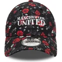 gorra-curva-negra-y-roja-ajustable-9forty-floral-all-over-print-de-manchester-united-football-club-premier-league-de-new-era