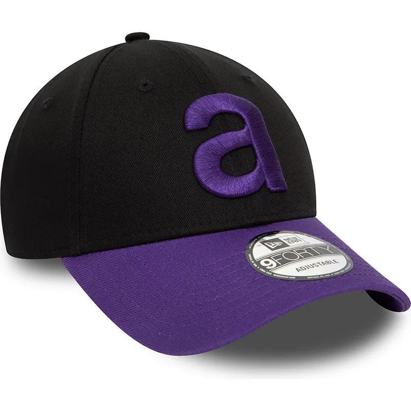 schwarze-und-violette-verstellbare-curved-cap-9forty-contrast-von-aprilia-piaggio-von-new-era