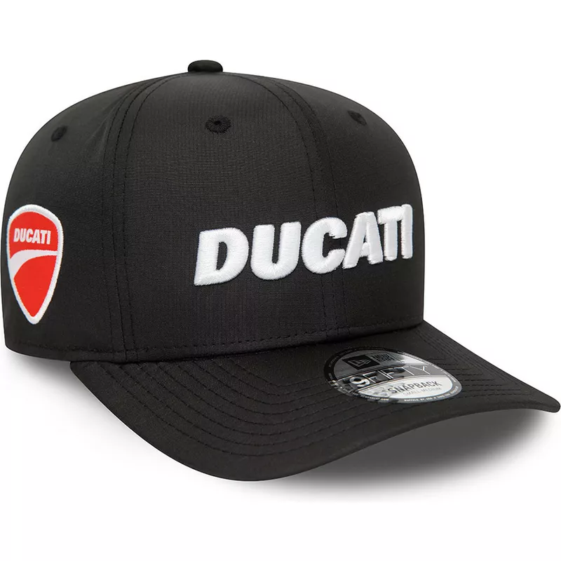 New Era Curved Brim 9FIFTY Ripstop Ducati Motor MotoGP Black Snapback Cap