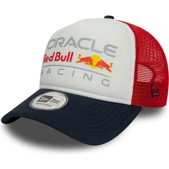 New Era 9FORTY A Frame Colour Block Red Bull Racing Formula 1 White, Red and Navy Blue Trucker Hat