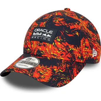 Gorra curva roja y azul marino ajustable 9FORTY All Over Print de Red Bull Racing Formula 1 de New Era