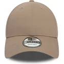 new-era-curved-brim-9forty-essential-light-brown-adjustable-cap