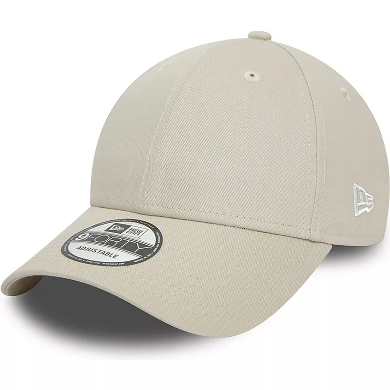 new-era-curved-brim-9forty-essential-beige-adjustable-cap