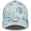 casquette-courbee-bleue-ajustable-pour-femme-9forty-floral-all-over-print-new-york-yankees-mlb-new-era