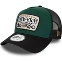 casquette-trucker-verte-et-noire-a-frame-patch-motorsport-new-era