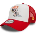 casquette-trucker-blanche-et-rouge-a-frame-character-daffy-duck-et-porky-pig-looney-tunes-new-era