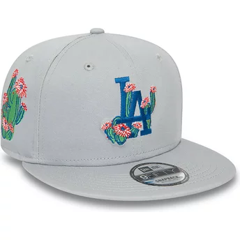 New Era Flat Brim 9FIFTY Flower Icon Los Angeles Dodgers MLB Grey Snapback Cap