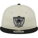 gorra-plana-beige-y-negra-ajustable-9fifty-retro-crown-denim-de-oakland-raiders-nfl-de-new-era