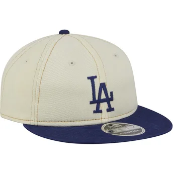 Καπέλο επίπεδο μπεζ και μπλε 9FIFTY Retro Crown Denim των Los Angeles Dodgers MLB της New Era