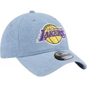 gorra-curva-azul-ajustable-9twenty-washed-denim-de-los-angeles-lakers-nba-de-new-era