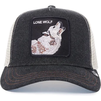 Gorra trucker negra y blanca lobo The Lone Wolf The Farm de Goorin Bros.