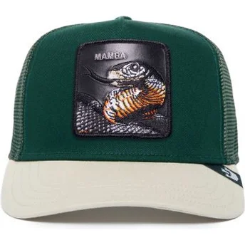 Gorra trucker verde y blanca serpiente Mamba The Farm Premium de Goorin Bros.