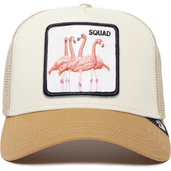 Gorra trucker beige y marrón flamenco Squad The Farm Premium de Goorin Bros.