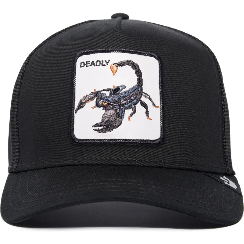 gorra-trucker-negra-escorpion-deadly-the-farm-premium-de-goorin-bros