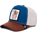 gorra-curva-azul-blanca-y-marron-snapback-perro-bulldog-tough-bully-100-the-farm-all-over-canvas-de-goorin-bros