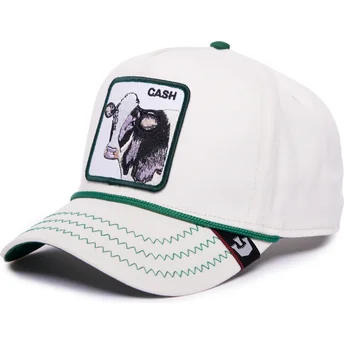 Λευκό καπέλο με καμπύλη snapback αγελάδα Cash Cow 100 The Farm All Over Canvas από την Goorin Bros.