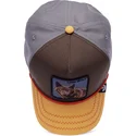 gorra-curva-marron-gris-y-naranja-snapback-lobo-lone-wolf-100-the-farm-all-over-canvas-de-goorin-bros