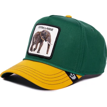 Καπέλο καμπυλωτό πράσινο και κίτρινο snapback ελέφαντας Extra Large 100 The Farm All Over Canvas από Goorin Bros.