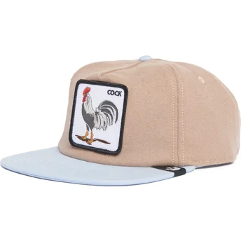 Καπέλο καφέ και μπλε snapback κόκορας Cock Free Range The Farm Flats από Goorin Bros.