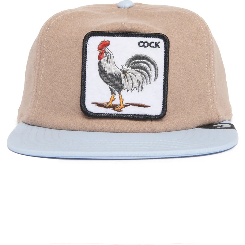 platt-keps-brun-och-bla-snapback-tupp-cock-free-range-the-farm-flats-fran-goorin-bros