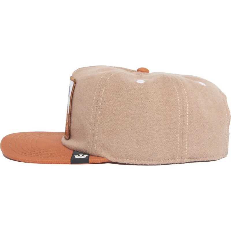 braune-flache-snapback-kappe-ziege-goat-alpine-base-the-farm-flats-von-goorin-bros