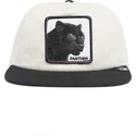 weisse-und-schwarze-flache-snapback-kappe-panther-black-panther-stealth-explorer-the-farm-flats-von-goorin-bros