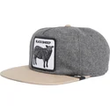 gorra-plana-gris-y-marron-snapback-oveja-black-sheep-flock-mountain-the-farm-flats-de-goorin-bros