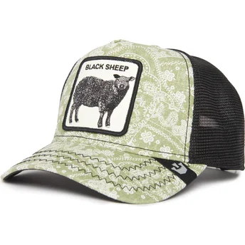 Gorra trucker verde y negra oveja Black Sheep Parade The Farm Paisley de Goorin Bros.