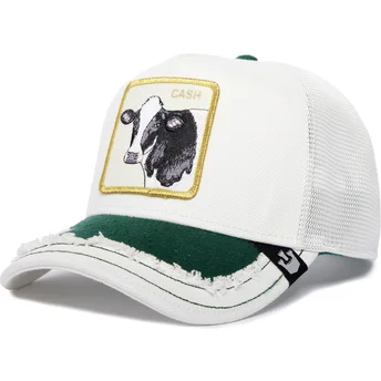 Gorra trucker blanca vaca Cash Silky Cow The Farm Silky Roots de Goorin Bros.