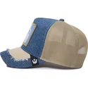 gorra-trucker-azul-y-beige-conejo-tricky-silky-rabbit-the-farm-silky-roots-de-goorin-bros