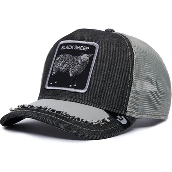 Schwarze und graue Trucker-Mütze Schaf Silky Sheep The Farm Silky Roots von Goorin Bros.