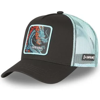 Gorra trucker negra y azul dragón Samurai DRA2 Fantastic Beasts de Capslab