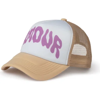 Gorra trucker blanca y beige Amour de Pica Pica