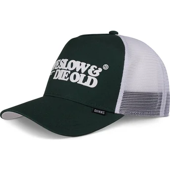 Gorra trucker verde y blanca Live Slow & Die Old HFT LSDO de Djinns