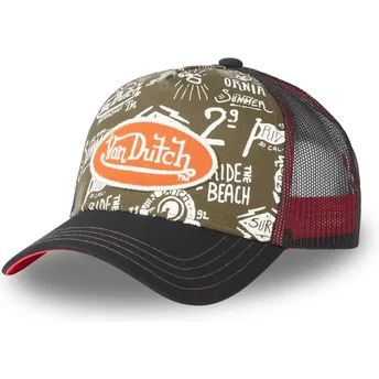 Πράσινο και μαύρο καπέλο trucker PAT CT της Von Dutch