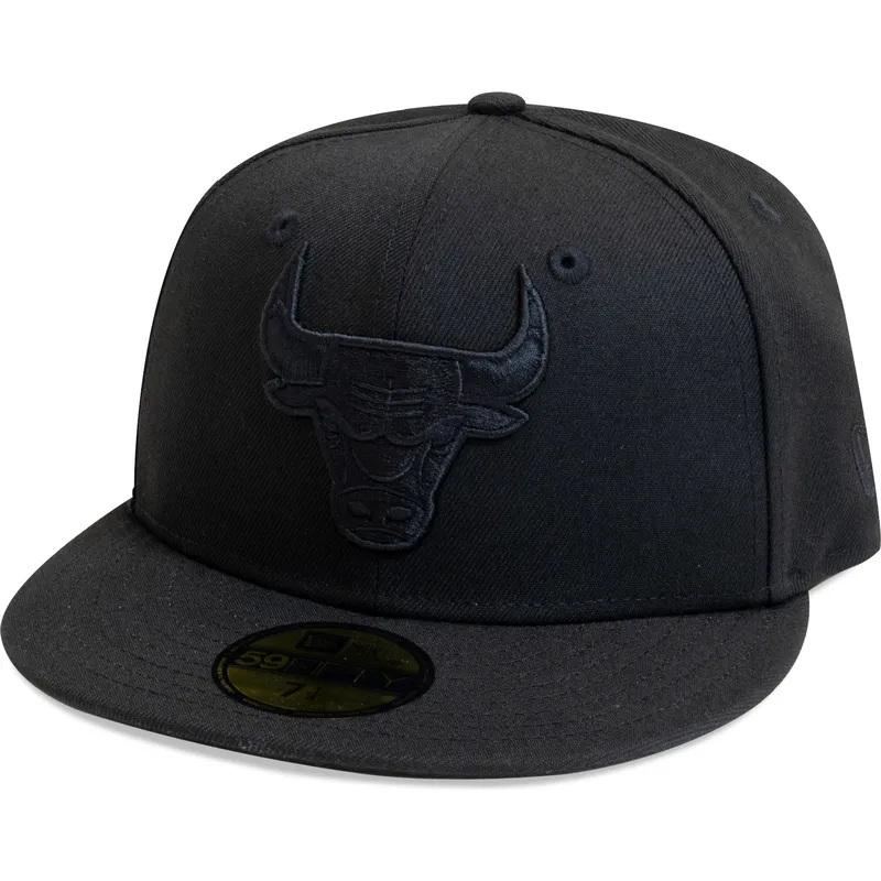 chicago-bulls-nba-new-era-59fifty-essential-svart-justerbar-platt-keps-med-svart-logotyp