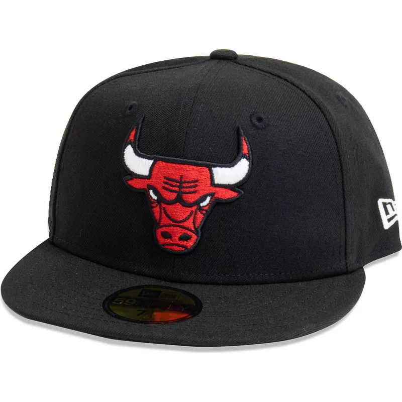 gorra-plana-negra-ajustada-59fifty-essential-de-chicago-bulls-nba-de-new-era