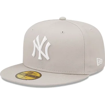 Beige angepasste 59FIFTY League Essential Flat Cap der New York Yankees MLB von New Era