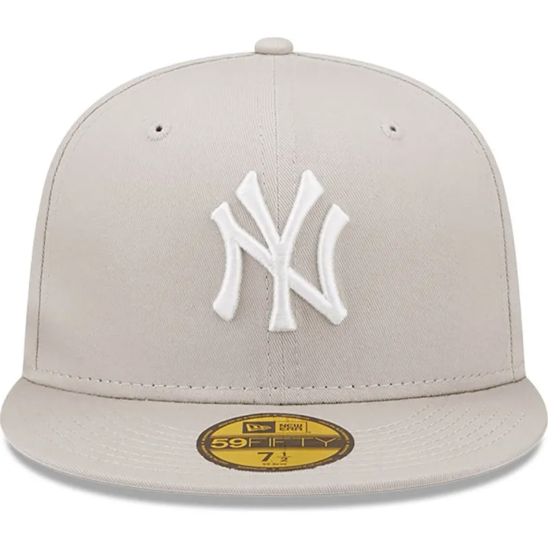 plaska-czapka-bezowa-dopasowana-59fifty-league-essential-new-york-yankees-mlb-new-era