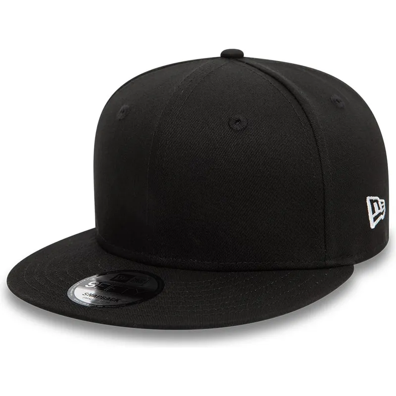 New Era Flat Brim 9FIFTY Cotton Black Snapback Cap: Caphunters.ca