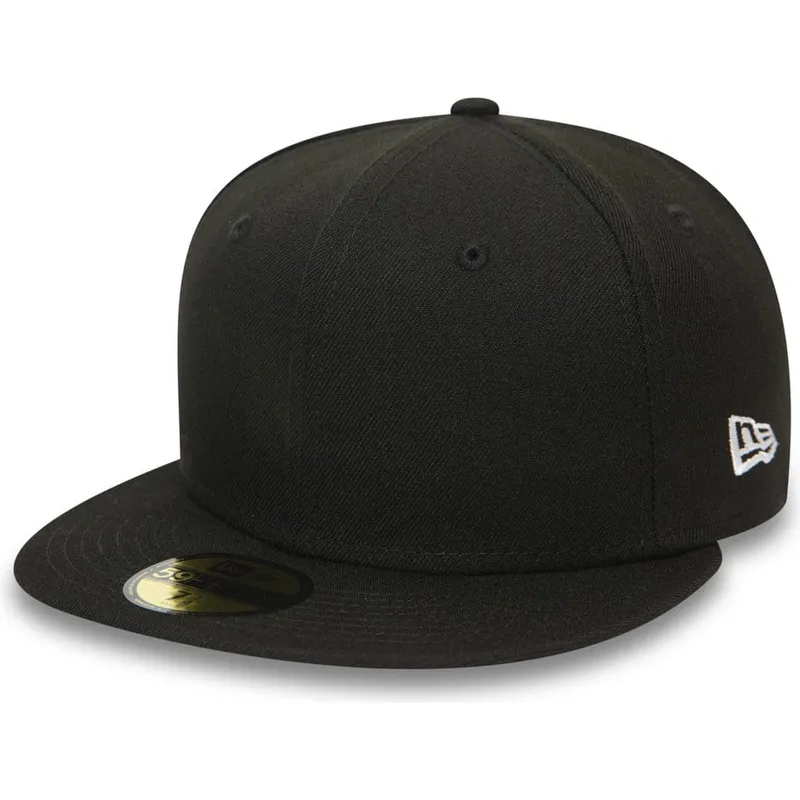 New Era Flat Brim 59FIFTY Essential Black Fitted Cap: Caphunters.ca
