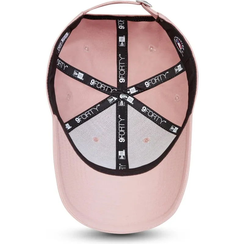 verstellbare-rosa-kappe-mit-gebogenem-schirm-und-rosa-logo-9forty-league-essential-der-new-york-yankees-mlb-von-new-era