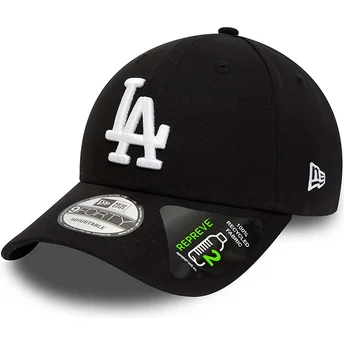 Czapka z daszkiem czarna regulowana 9FORTY REPREVE League Essential Los Angeles Dodgers MLB od New Era