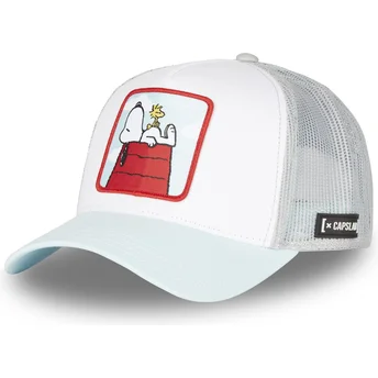 Gorra trucker blanca, gris y azul Snoopy y Emilio PEA4 SNO Peanuts de Capslab